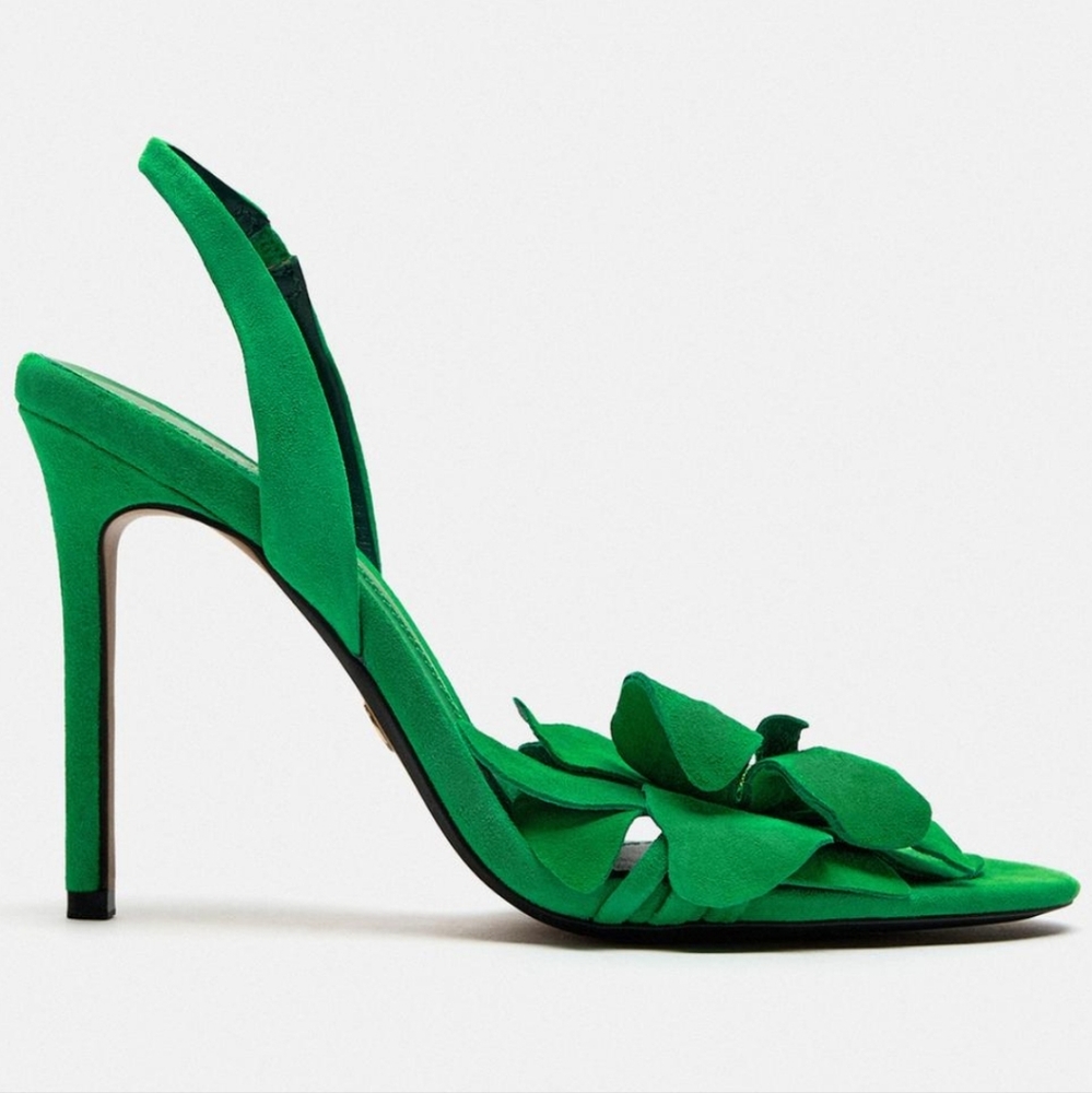 Women's Green Suede Sandals